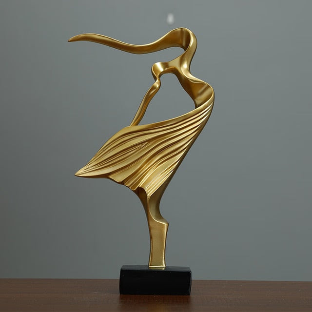 Nordic Retro Art Abstract Figure Dancer Statue Ornament, Home Living Room TV Cabinet Bedroom Office Resin Sculpture Decoration acacuss