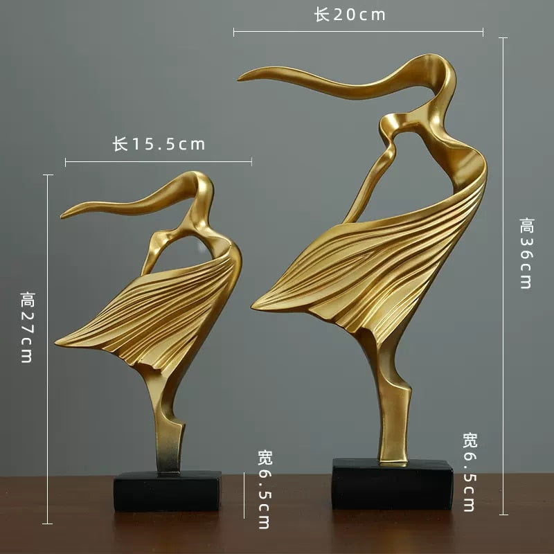 Nordic Retro Art Abstract Figure Dancer Statue Ornament, Home Living Room TV Cabinet Bedroom Office Resin Sculpture Decoration acacuss