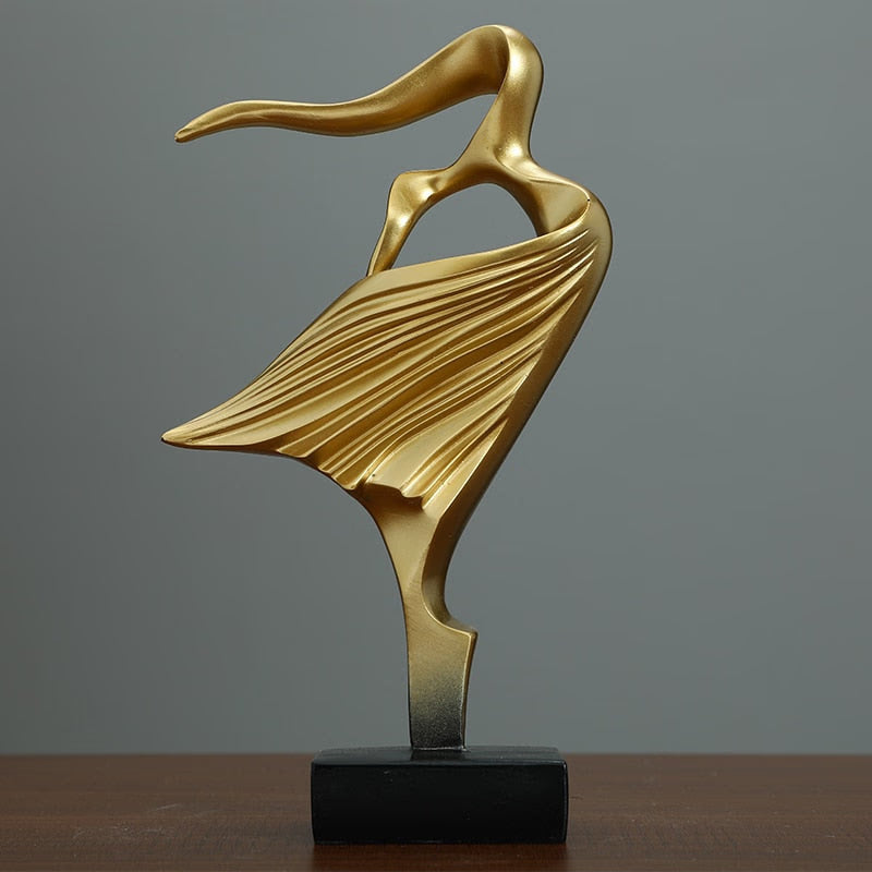 Nordic Retro Art Abstract Figure Dancer Statue Ornament, Home Living Room TV Cabinet Bedroom Office Resin Sculpture Decoration acacuss