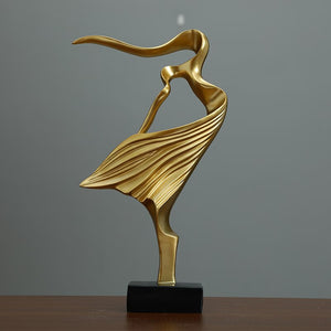 Nordic Retro Art Abstract Figure Dancer Statue Ornament, Home Living Room TV Cabinet Bedroom Office Resin Sculpture Decoration acacuss