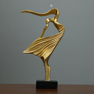 Nordic Retro Art Abstract Figure Dancer Statue Ornament, Home Living Room TV Cabinet Bedroom Office Resin Sculpture Decoration acacuss