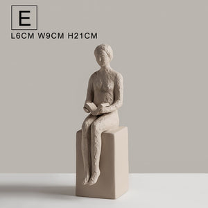 Nordic Retro Art Sculpture Modern Clay Figurine Home Living Room Bedroom Decoration Accessories Ceramic Handicraft Ornaments acacuss