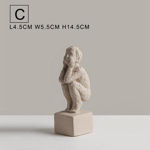 Nordic Retro Art Sculpture Modern Clay Figurine Home Living Room Bedroom Decoration Accessories Ceramic Handicraft Ornaments acacuss