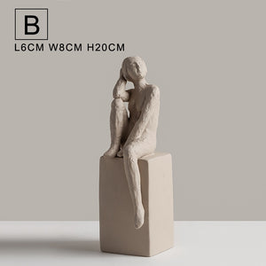 Nordic Retro Art Sculpture Modern Clay Figurine Home Living Room Bedroom Decoration Accessories Ceramic Handicraft Ornaments acacuss