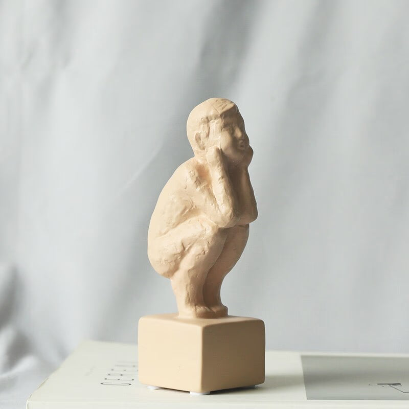 Nordic Retro Art Sculpture Modern Clay Figurine Home Living Room Bedroom Decoration Accessories Ceramic Handicraft Ornaments acacuss