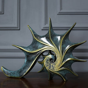 Nordic Retro Resin Shell Conch Ornaments Creative Light Luxury Home Decor Statue Crafts Simplified Office Sculptures Decoration acacuss