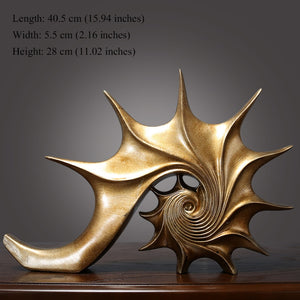 Nordic Retro Resin Shell Conch Ornaments Creative Light Luxury Home Decor Statue Crafts Simplified Office Sculptures Decoration acacuss