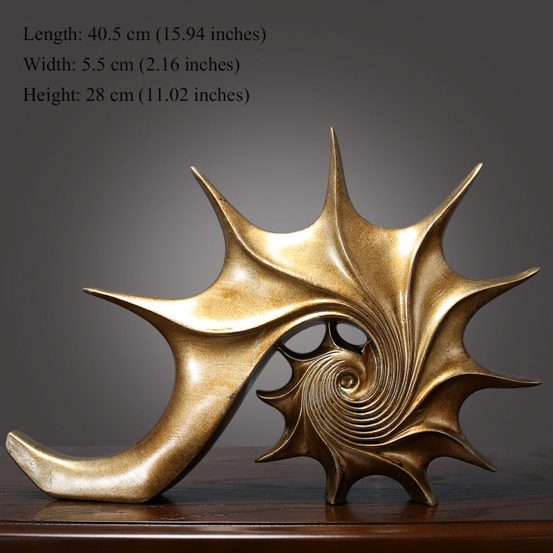 Nordic Retro Resin Shell Conch Ornaments Creative Light Luxury Home Decor Statue Crafts Simplified Office Sculptures Decoration acacuss