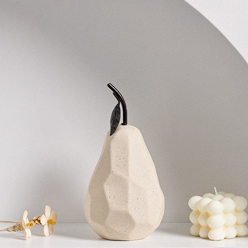 Nordic Sculpture Figurines for Interior Desk Accessories Home Living Room Decoration Apple Pear Ceramic Unique Fruit Ornaments acacuss
