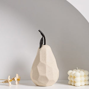 Nordic Sculpture Figurines for Interior Desk Accessories Home Living Room Decoration Apple Pear Ceramic Unique Fruit Ornaments acacuss