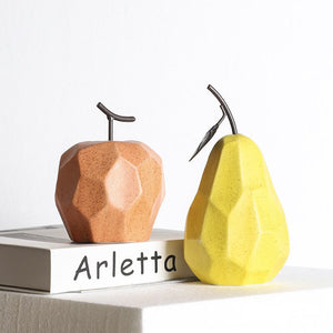 Nordic Sculpture Figurines for Interior Desk Accessories Home Living Room Decoration Apple Pear Ceramic Unique Fruit Ornaments acacuss