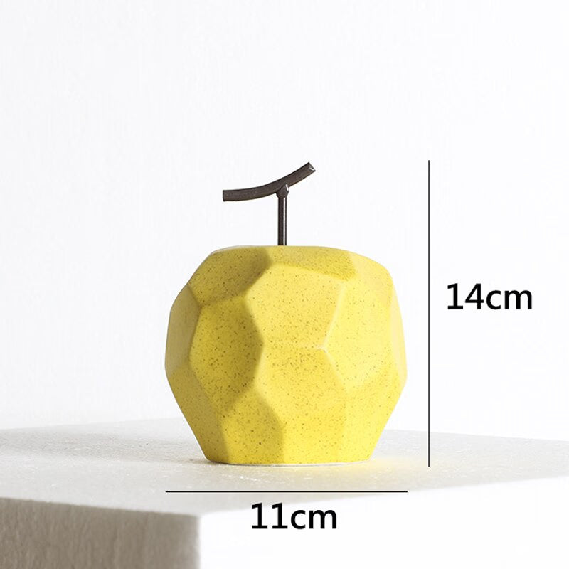 Nordic Sculpture Figurines for Interior Desk Accessories Home Living Room Decoration Apple Pear Ceramic Unique Fruit Ornaments acacuss