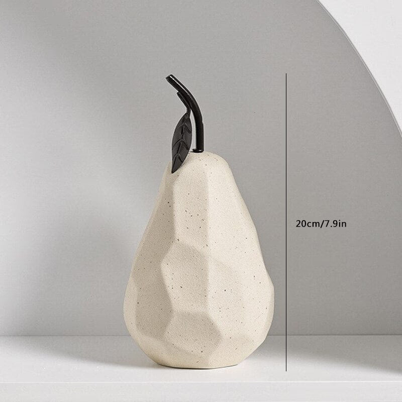 Nordic Sculpture Figurines for Interior Desk Accessories Home Living Room Decoration Apple Pear Ceramic Unique Fruit Ornaments acacuss