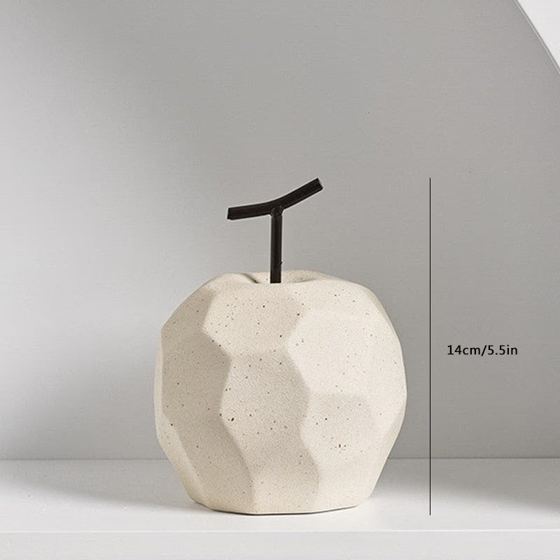 Nordic Sculpture Figurines for Interior Desk Accessories Home Living Room Decoration Apple Pear Ceramic Unique Fruit Ornaments acacuss
