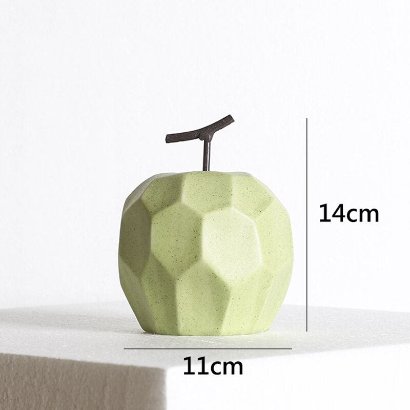 Nordic Sculpture Figurines for Interior Desk Accessories Home Living Room Decoration Apple Pear Ceramic Unique Fruit Ornaments acacuss
