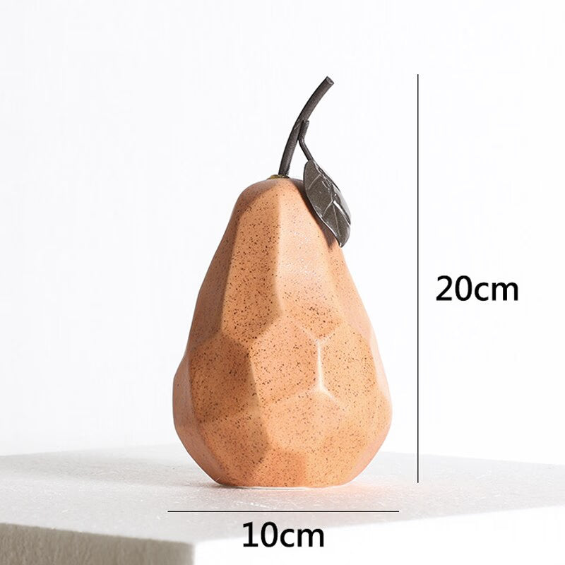 Nordic Sculpture Figurines for Interior Desk Accessories Home Living Room Decoration Apple Pear Ceramic Unique Fruit Ornaments acacuss