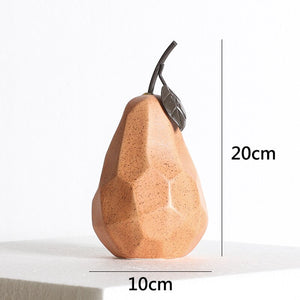 Nordic Sculpture Figurines for Interior Desk Accessories Home Living Room Decoration Apple Pear Ceramic Unique Fruit Ornaments acacuss