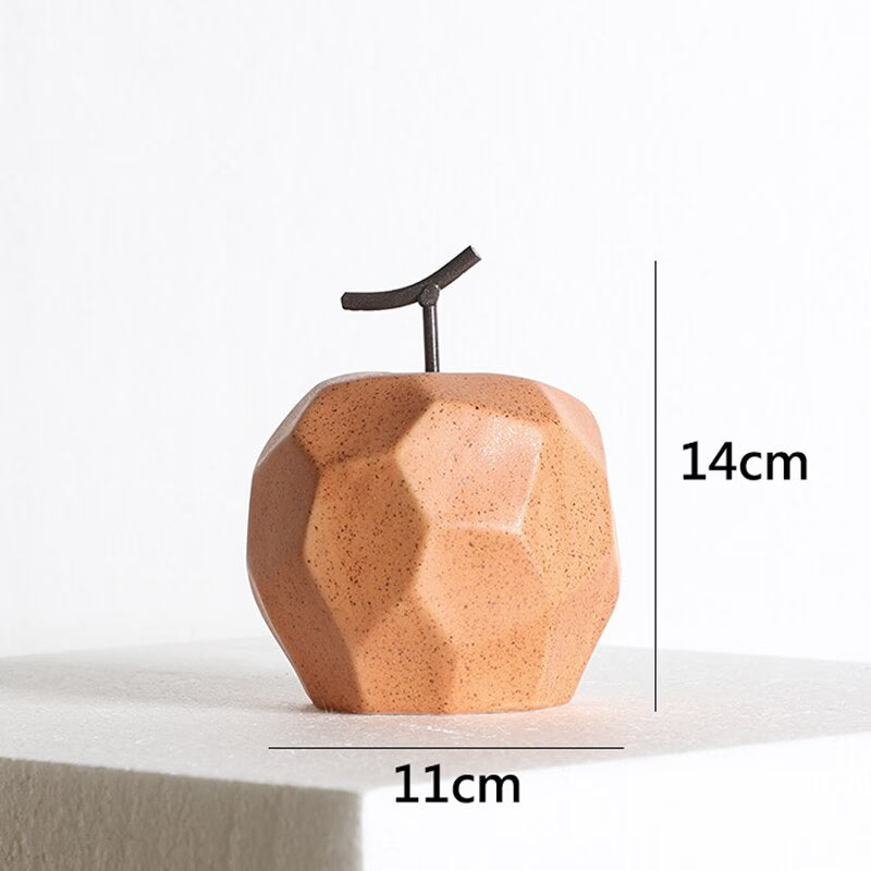 Nordic Sculpture Figurines for Interior Desk Accessories Home Living Room Decoration Apple Pear Ceramic Unique Fruit Ornaments acacuss
