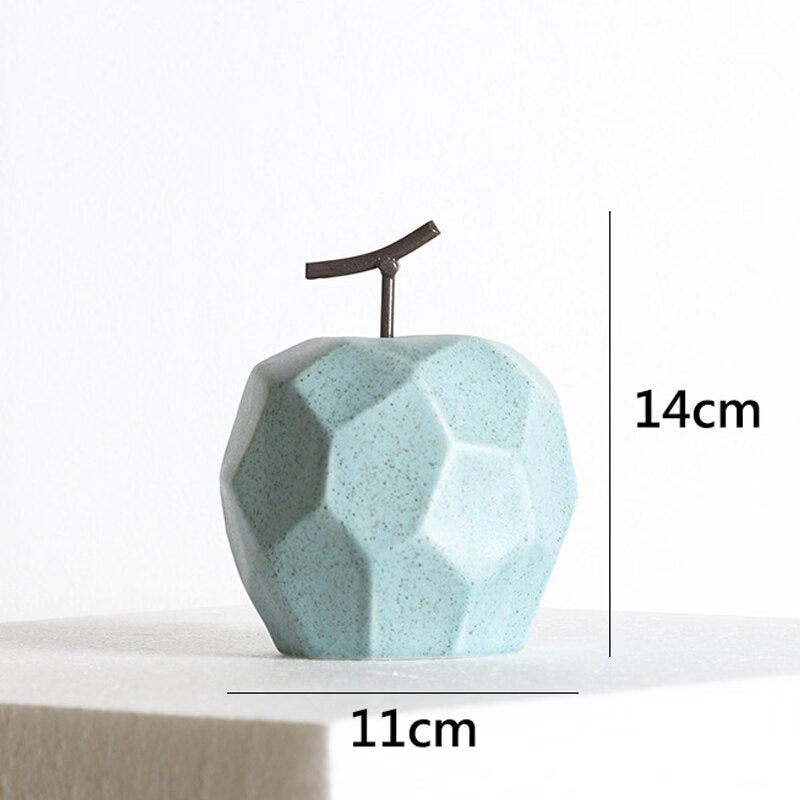 Nordic Sculpture Figurines for Interior Desk Accessories Home Living Room Decoration Apple Pear Ceramic Unique Fruit Ornaments acacuss