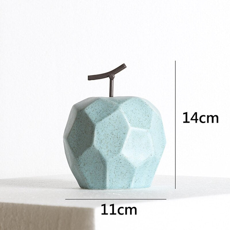 Nordic Sculpture Figurines for Interior Desk Accessories Home Living Room Decoration Apple Pear Ceramic Unique Fruit Ornaments acacuss