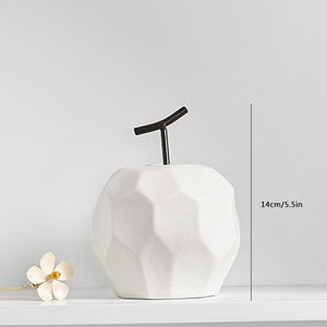 Nordic Sculpture Figurines for Interior Desk Accessories Home Living Room Decoration Apple Pear Ceramic Unique Fruit Ornaments acacuss