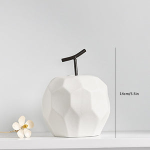 Nordic Sculpture Figurines for Interior Desk Accessories Home Living Room Decoration Apple Pear Ceramic Unique Fruit Ornaments acacuss