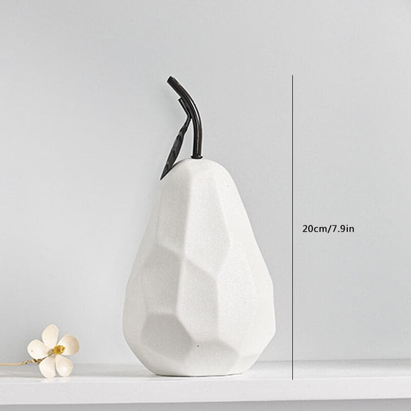 Nordic Sculpture Figurines for Interior Desk Accessories Home Living Room Decoration Apple Pear Ceramic Unique Fruit Ornaments acacuss