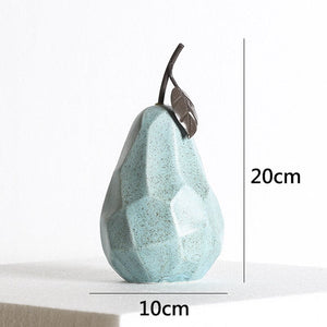Nordic Sculpture Figurines for Interior Desk Accessories Home Living Room Decoration Apple Pear Ceramic Unique Fruit Ornaments acacuss