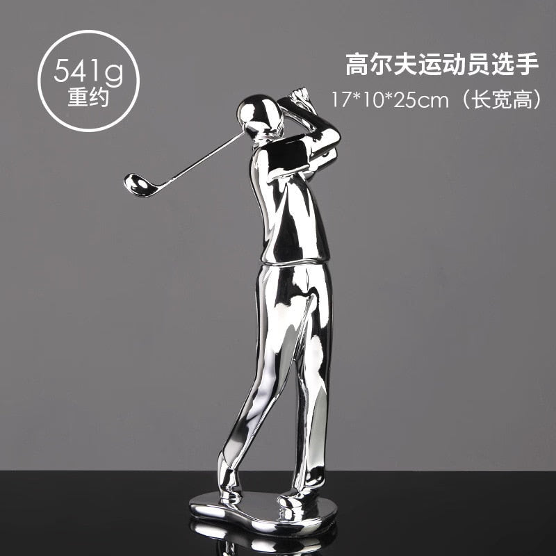 Nordic Silver Ceramic Abstract Resin Bicycler Cyclist Statue Bicycle Rider Statue Bike Figurine Office Bar Home Decor Crafts acacuss