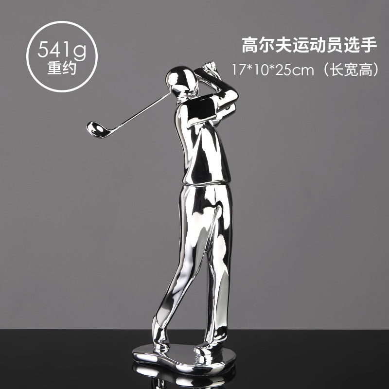 Nordic Silver Ceramic Abstract Resin Bicycler Cyclist Statue Bicycle Rider Statue Bike Figurine Office Bar Home Decor Crafts acacuss