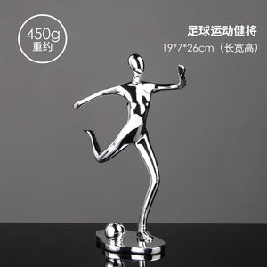Nordic Silver Ceramic Abstract Resin Bicycler Cyclist Statue Bicycle Rider Statue Bike Figurine Office Bar Home Decor Crafts acacuss