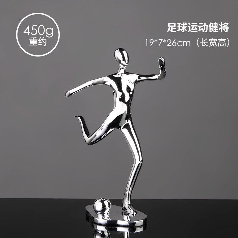 Nordic Silver Ceramic Abstract Resin Bicycler Cyclist Statue Bicycle Rider Statue Bike Figurine Office Bar Home Decor Crafts acacuss