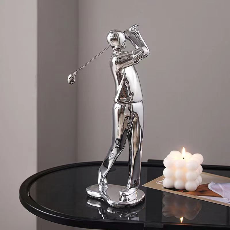 Nordic Silver Ceramic Abstract Resin Bicycler Cyclist Statue Bicycle Rider Statue Bike Figurine Office Bar Home Decor Crafts acacuss