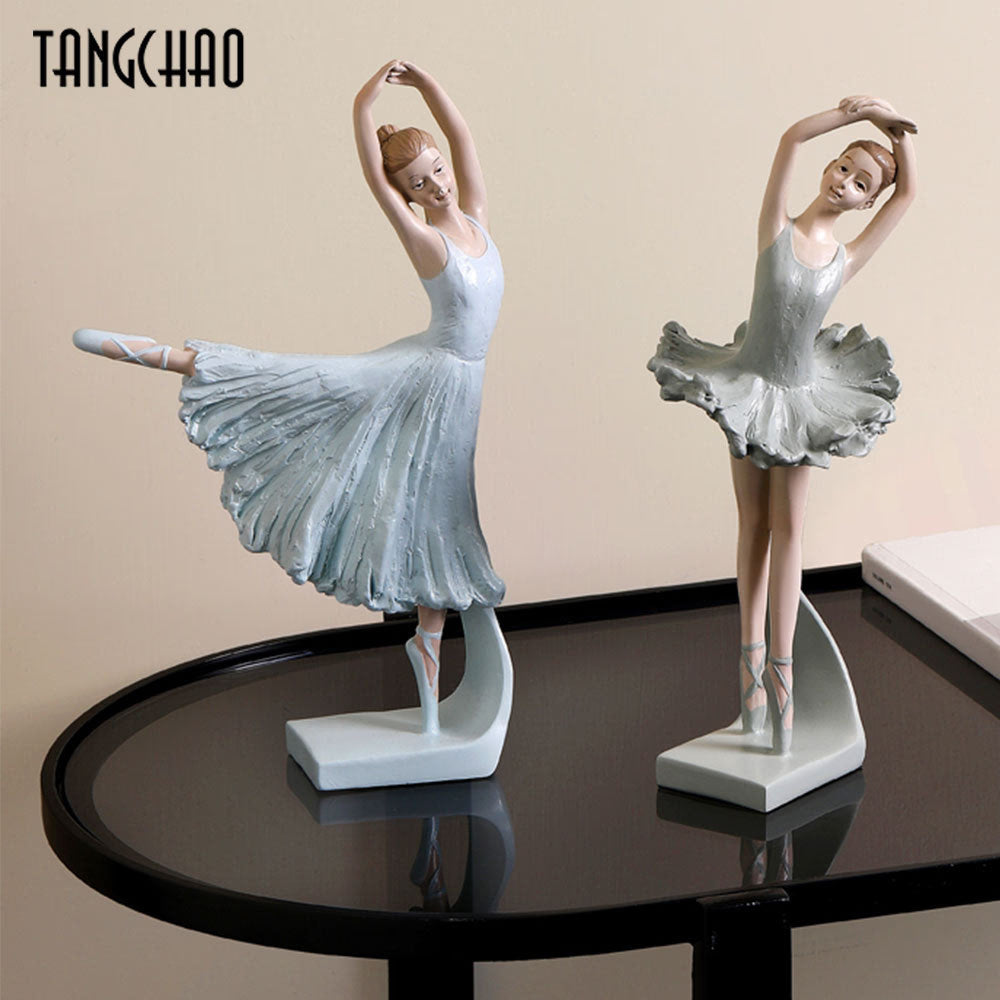Nordic Style Ballet Girl Statues Creative Home Decor Resin Ballet Figurines For Home Living Room Decoration Gift For Girlfriend acacuss