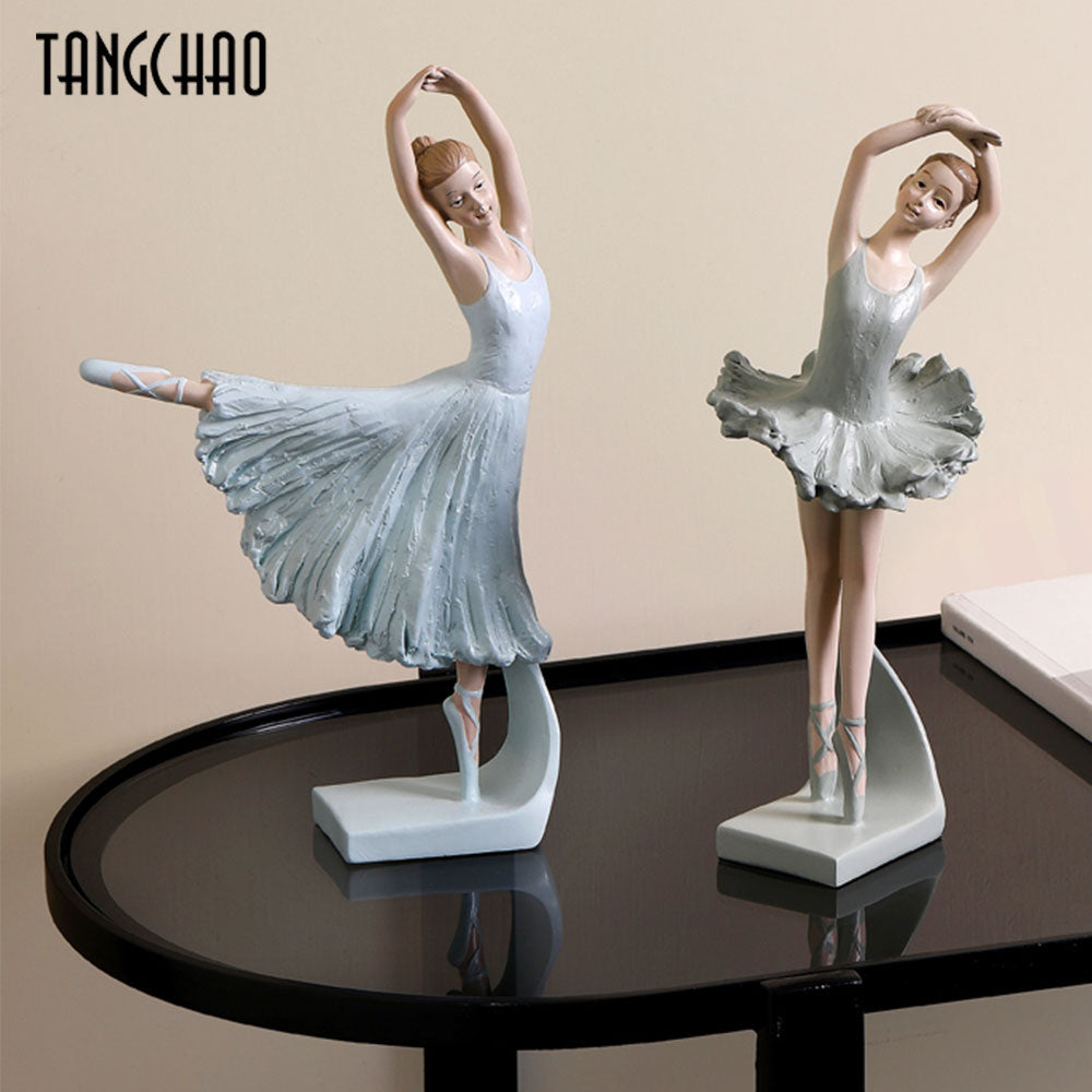 Nordic Style Ballet Girl Statues Creative Home Decor Resin Ballet Figurines For Home Living Room Decoration Gift For Girlfriend acacuss