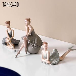 Nordic Style Ballet Girl Statues Creative Home Decor Resin Ballet Figurines For Home Living Room Decoration Gift For Girlfriend acacuss