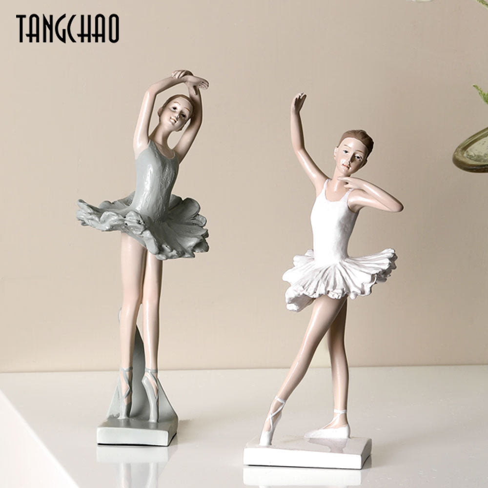 Nordic Style Ballet Girl Statues Creative Home Decor Resin Ballet Figurines For Home Living Room Decoration Gift For Girlfriend acacuss