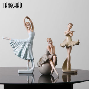Nordic Style Ballet Girl Statues Creative Home Decor Resin Ballet Figurines For Home Living Room Decoration Gift For Girlfriend acacuss