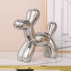 Nordic Style Ceramic Handicraft Balloon Dog Piggy Bank Home Decoration Entrance Living Room TV Cabinet Ornament Children's Gift acacuss