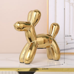 Nordic Style Ceramic Handicraft Balloon Dog Piggy Bank Home Decoration Entrance Living Room TV Cabinet Ornament Children's Gift acacuss