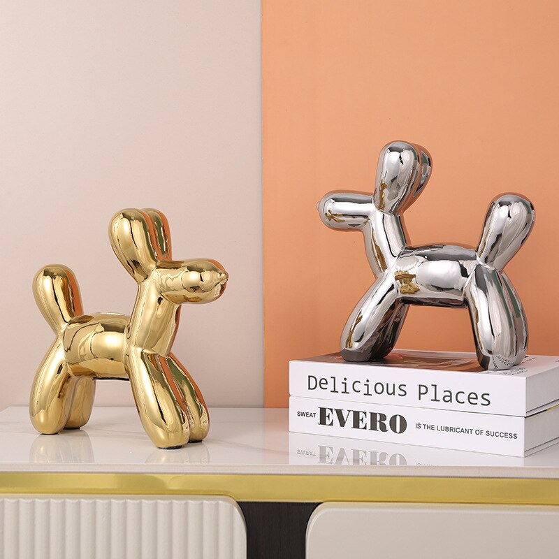 Nordic Style Ceramic Handicraft Balloon Dog Piggy Bank Home