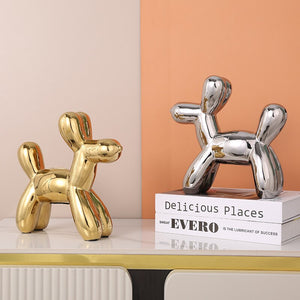 Nordic Style Ceramic Handicraft Balloon Dog Piggy Bank Home Decoration Entrance Living Room TV Cabinet Ornament Children's Gift acacuss