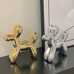 Nordic Style Ceramic Handicraft Balloon Dog Piggy Bank Home Decoration Entrance Living Room TV Cabinet Ornament Children's Gift acacuss