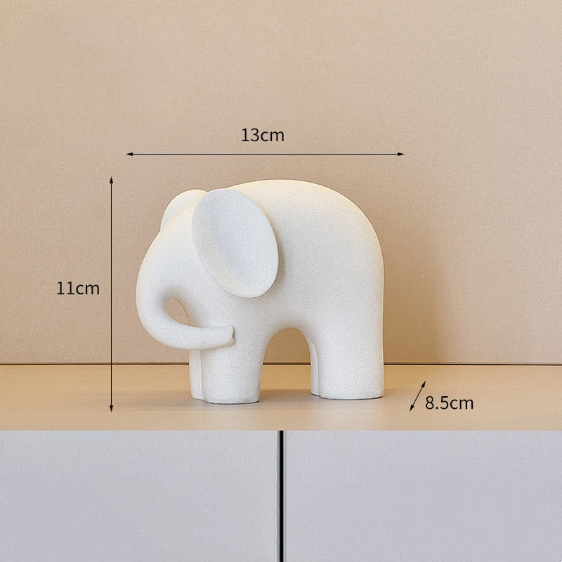 Nordic Style Elephant Statue Resin Ornaments Home Decor Crafts Statue Office Desk Figurines Decoration Bookcase Sculpture Gift acacuss