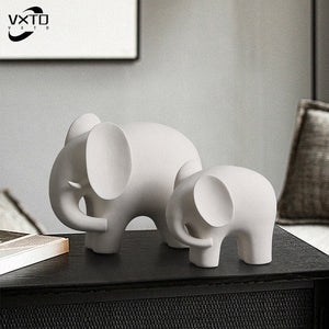 Nordic Style Elephant Statue Resin Ornaments Home Decor Crafts Statue Office Desk Figurines Decoration Bookcase Sculpture Gift acacuss