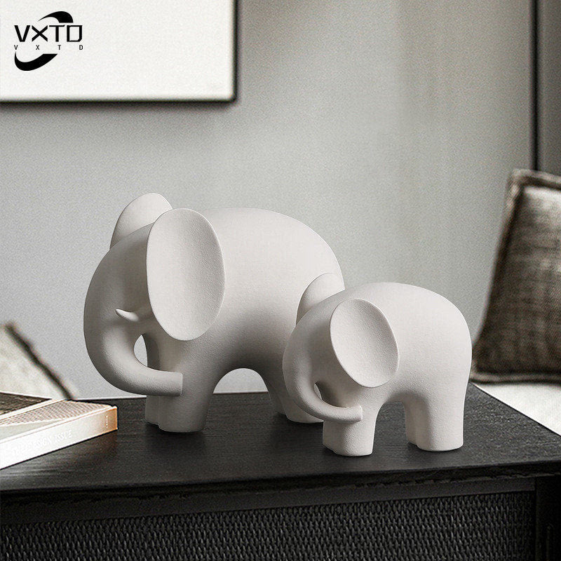 Nordic Style Elephant Statue Resin Ornaments Home Decor Crafts Statue Office Desk Figurines Decoration Bookcase Sculpture Gift acacuss