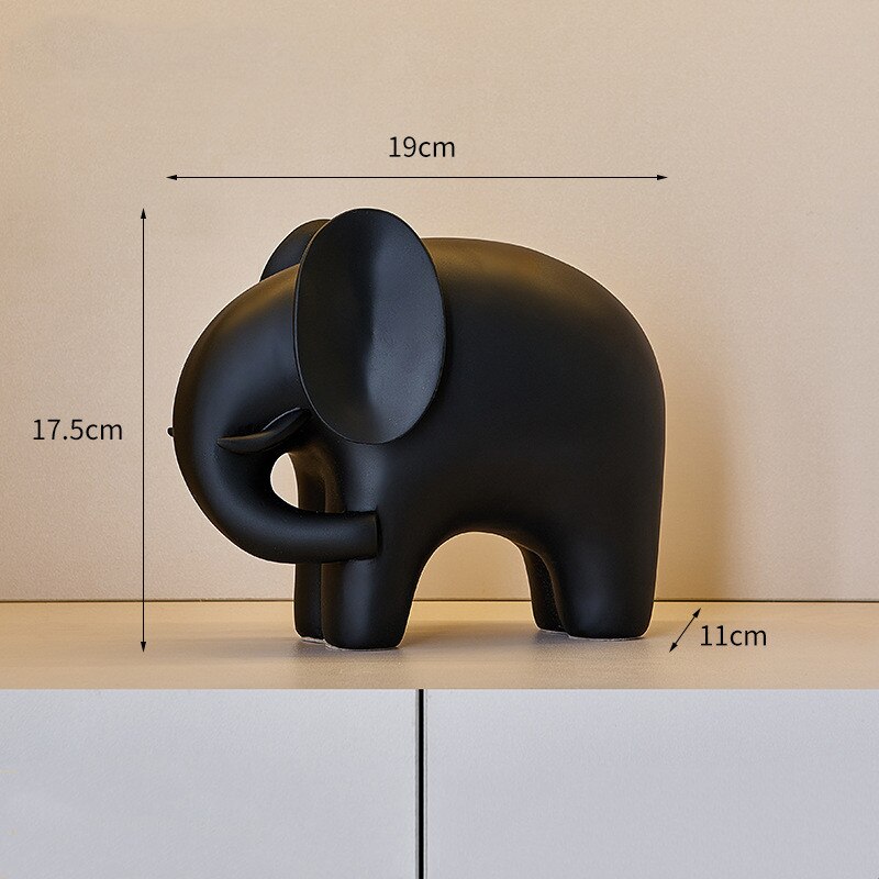 Nordic Style Elephant Statue Resin Ornaments Home Decor Crafts Statue Office Desk Figurines Decoration Bookcase Sculpture Gift acacuss