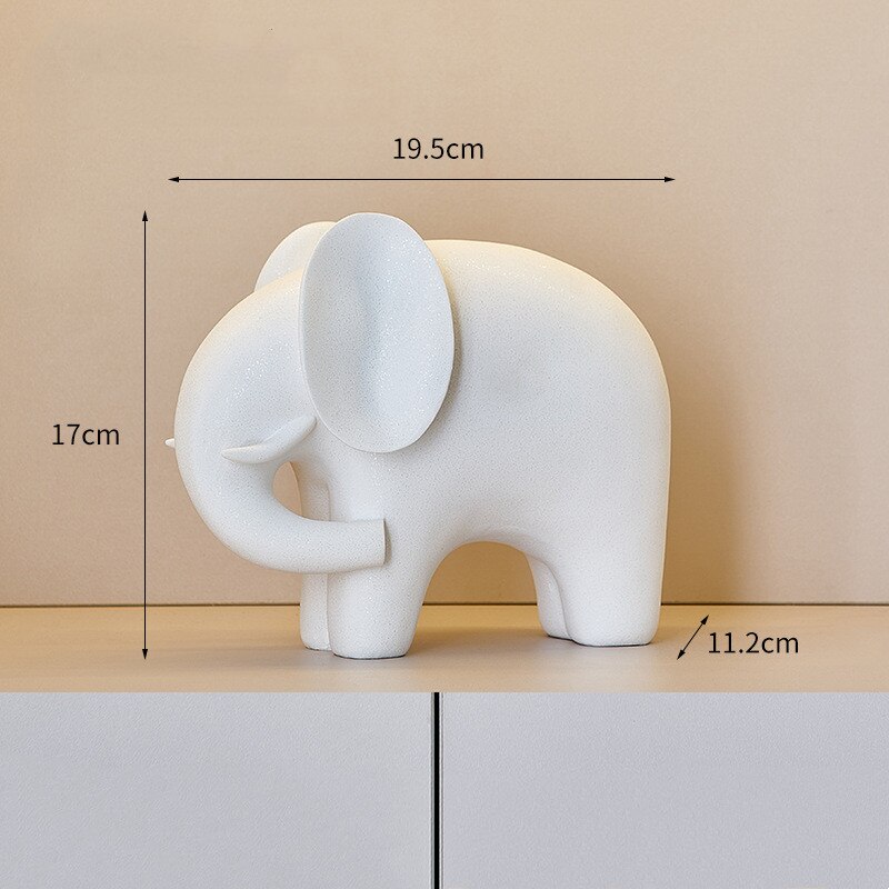 Nordic Style Elephant Statue Resin Ornaments Home Decor Crafts Statue Office Desk Figurines Decoration Bookcase Sculpture Gift acacuss