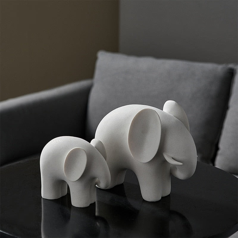 Nordic Style Elephant Statue Resin Ornaments Home Decor Crafts Statue Office Desk Figurines Decoration Bookcase Sculpture Gift acacuss