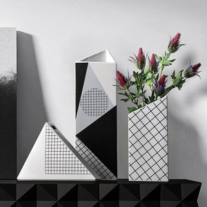 Nordic geometric ceramic vase decoration, living room, TV cabinet, dining table, creative vase insertion, household, soft acacuss